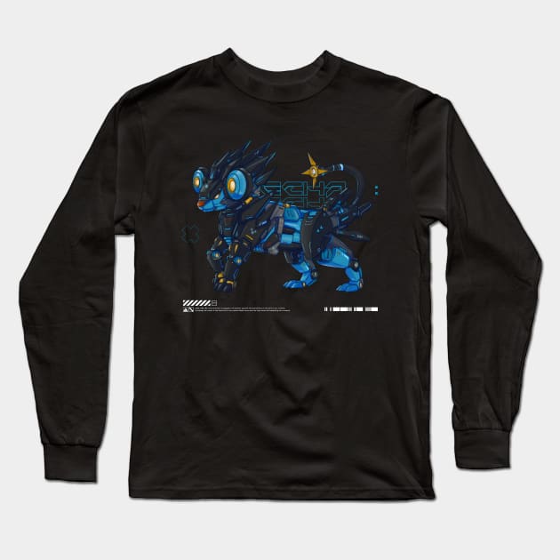 mecha lion blue Long Sleeve T-Shirt by Dnz